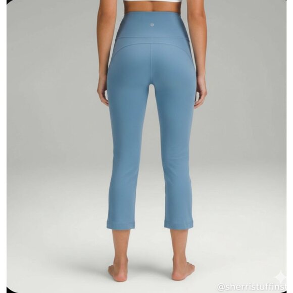 EXCELLENT Lululemon Groove Super-High-Rise Crop 23" Utility Blue Yoga Leggings 2 - Picture 8 of 10